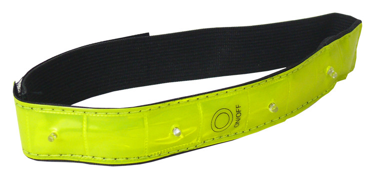 Reflexní pásek PROFIL JY-1008, blikací 4x LED žlutý
