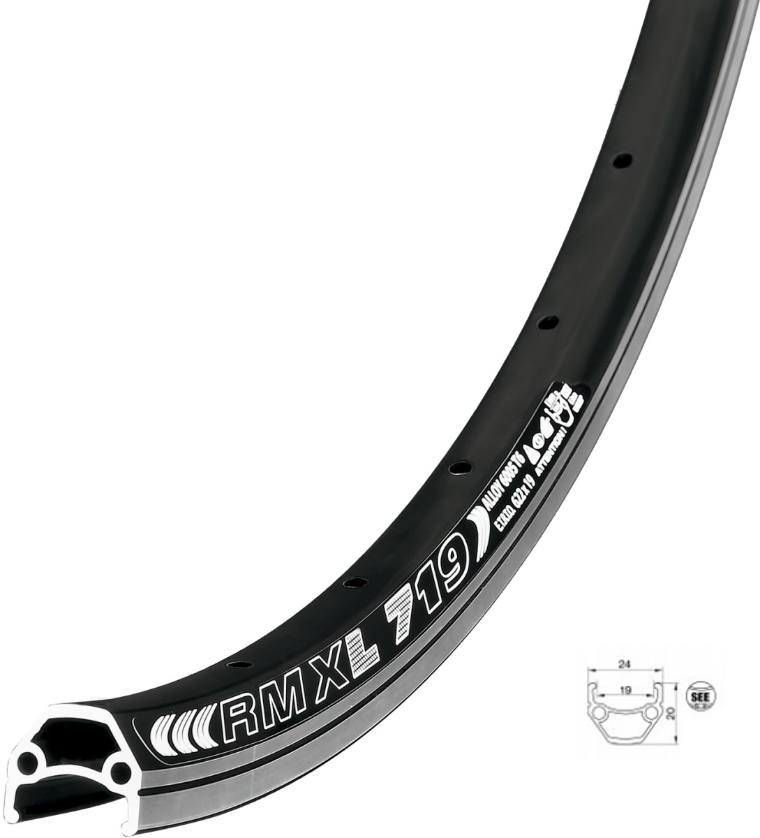 Ráfek Dragon 584x19 černý 36děr + GBS